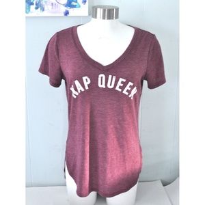 ⬇️Nap Queen T-shirt Tee Long Pajama Top Soft Faded